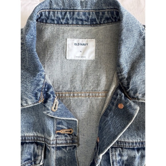 Old Navy Denim Button Down Jean Jacket Womens Size XL Faded Blue EUC - Picture 6 of 8